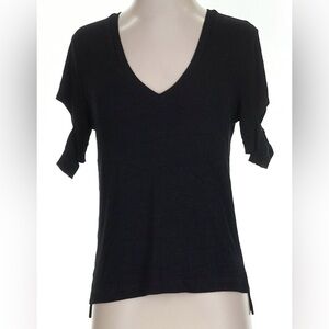LNA Black V-Neck Tee with Sleeve Cutouts – Size Small
